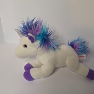 Aurora White Unicorn Plush 2021 Purple Hooves Blue Purple Mane Stuffed Animal